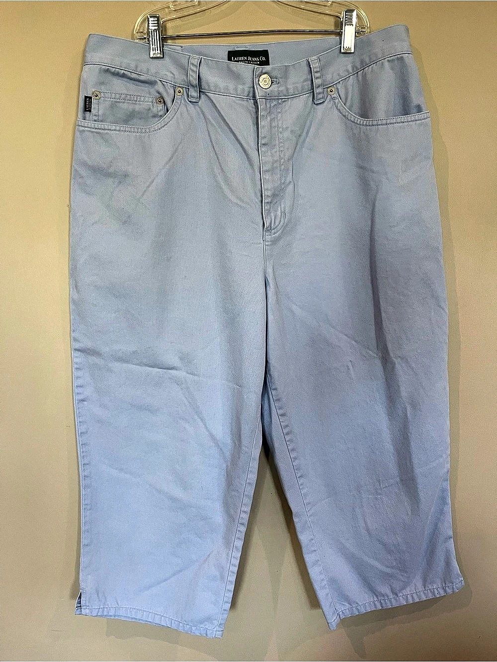 Lauren Jeans Co. Wide Leg Cotton Cropped Pants